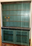 Hall Cabinet -- solid ash construction, granite countertop, custom ironwork