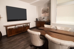 Conference Room -- conference table, console table, and wet bar