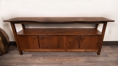 Conference Room -- solid butternut, historic reclaimed slab top, storage, equipment shelf