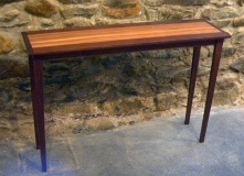 Sofa Table -- zebra wood top, black walnut legs