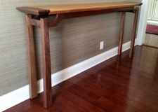 The Woods -- black walnut & cherry floating top, black walnut legs, Asian inspired design