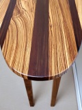 Zebrawood and walnut top